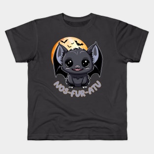 Cute Kawaii Vampire Bat - Nosferatu Nos-fur-atu Pun Kids T-Shirt